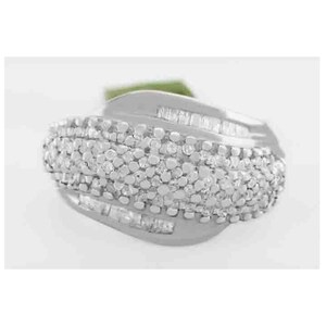 Genuine 1 Ct Diamonds Cocktail Ring .925 Sterling Silver
