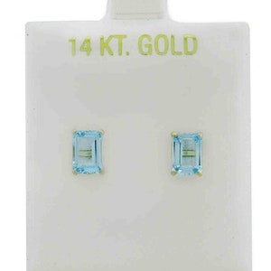 Genuine 2.18 Cts Aquamarine Stud Earrings 14k Gold ** Free Certificate Appraisal