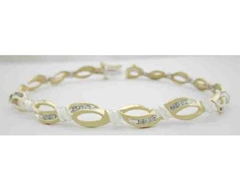 Genuine Diamonds Tennis Bracelet 10K Yellow Gold