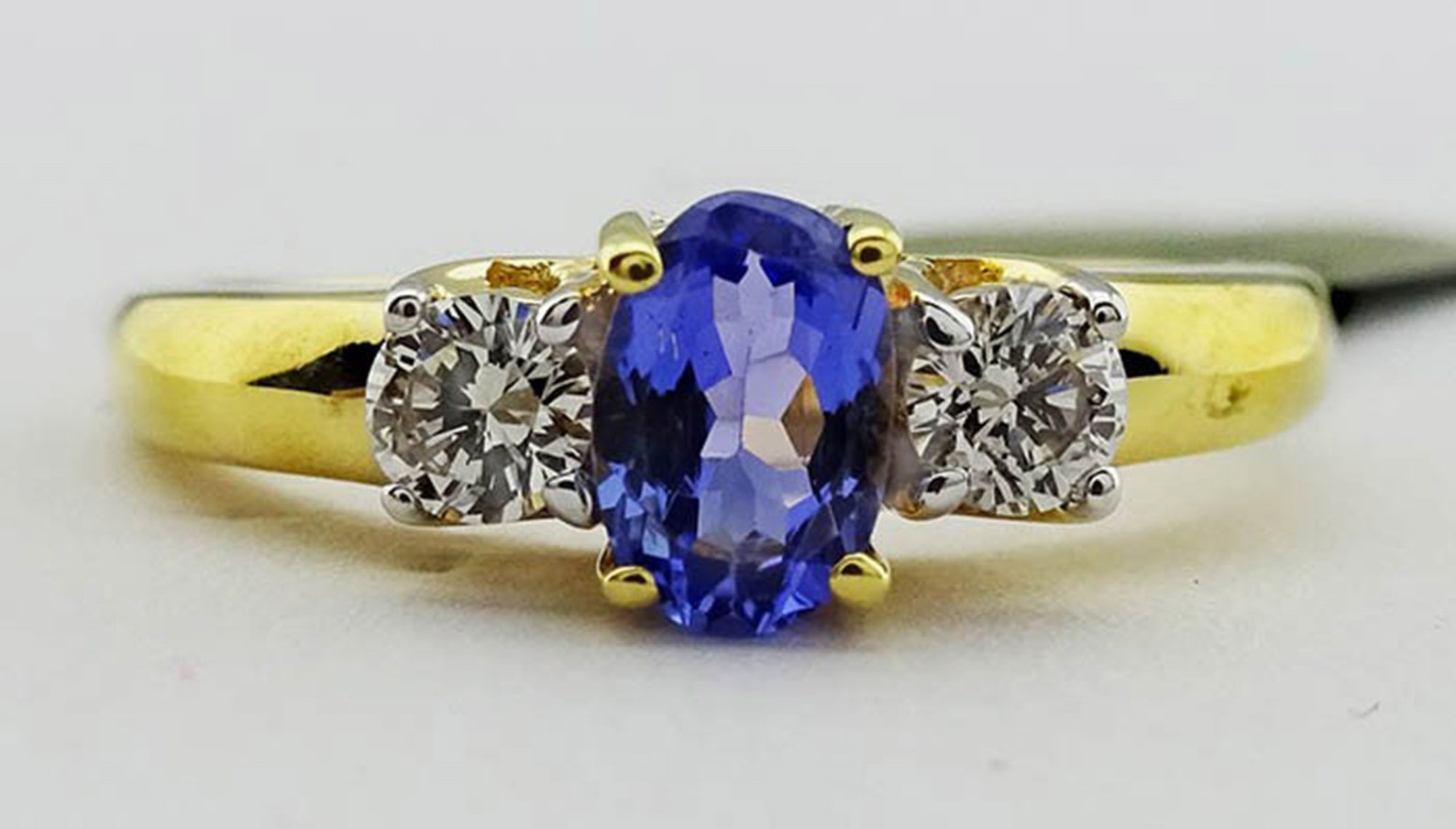 Genuine 0.67 Cts Good Quality Tanzanite & Diamonds Ring 14k Etsy