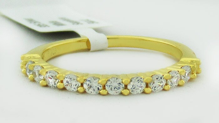 Titaniumcentral 3mm Damen Eternity Ring Silber 925 Zirkonia Volle