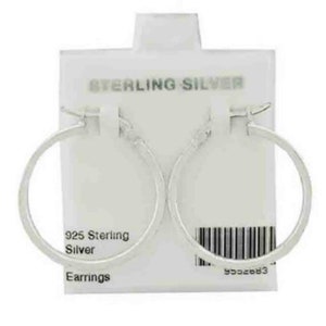 High Polished Hoop Earrings Solid .925 STERLING SILVER