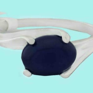 Genuine 1.10 Cts Star Blue Sapphires Ring 10K Gold ** Free Certificate Appraisal