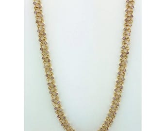 Genuine 11.04 Cts Tanzanite Necklace .925 Sterling Silver (Yellow)