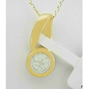 Genuine Diamond Pendant Necklace 10k Gold