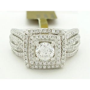 Modern Bride Genuine 1 Ct Diamonds Engagement Ring 14k Gold