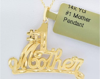 1 Mother Pendant 14k Solid Yellow Gold