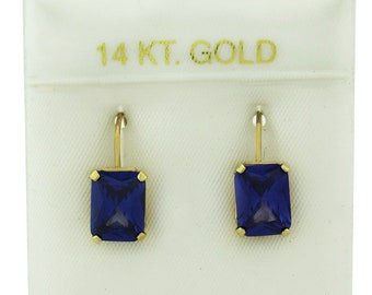 AAA 3.64 Cts Tanzanites Dangling Earring 14K Yellow Gold