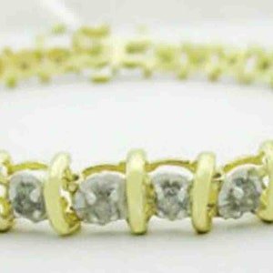 Genuine 1.85 Cts Diamonds Bracelet 10k Yellow Gold