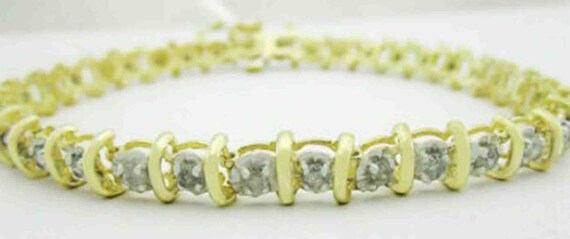 Genuine 1.85 Cts Diamonds Bracelet 10K Yellow Gold - Etsy