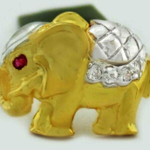 Erstellt Elefanten Diamant & Rubin Ring 585 Gold