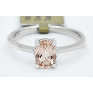 Natural 0.75 Cts Morganite Solitaire Ring 10K Gold - Free Certificate Appraisal