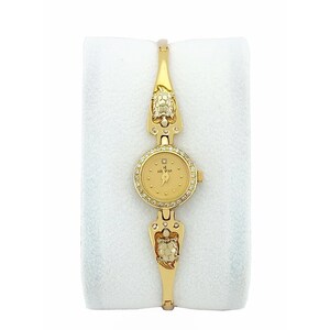 Elgin Lady\'s Diamond Watch 14K Yellow Gold - Made In Italy Elgin Women EL394 Diamond Accent Gold Tone Hexagonal Case  main image 2