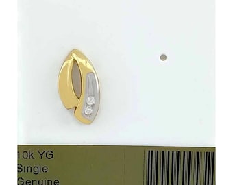 Genuine Diamond Stud *Single* Earring 10k Yellow Gold