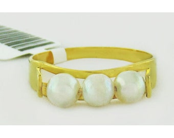 Genuine White Pearl Rings 10K Gold