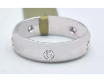 Genuine Diamond Band Ring 14k White Gold