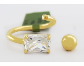 Lab Erstellt 1.08 Cts Weißer Saphir Toe Ring aus massivem 14K Gold