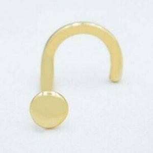 Round Twist Nose Single Earring 14k Solid Gold
