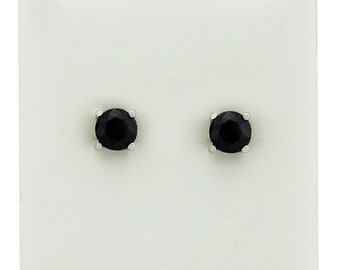 Genuine 1.25 Black Diamond Stud Earring 925 Silver