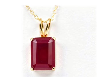 Genuine 1.90 Cts Ruby Pendant 14k SOLID Yellow Gold