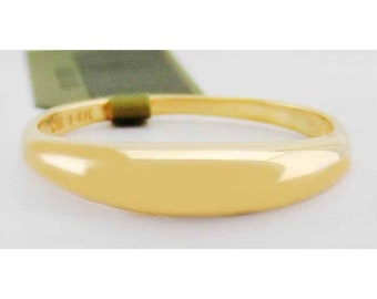 Anillo de cúpula sólida de oro amarillo de 14 k