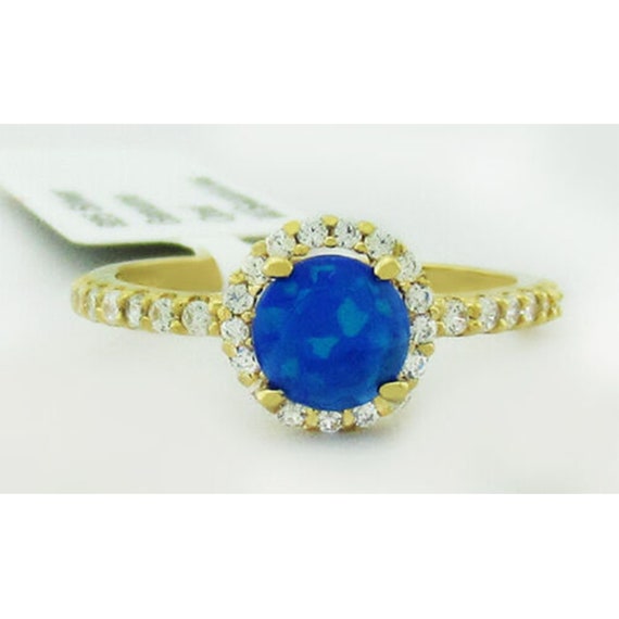 クリスタルオパールシルバーリング ホワイトサファイア2個付き