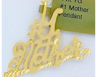 1 Mother Pendant 14k Solid Yellow Gold