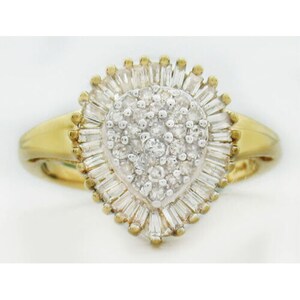 Genuine 1.20 Cts Diamonds Cocktail Ring 10k Gold