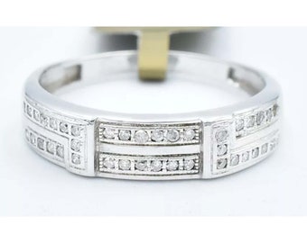 Genuine 0.40 Cts Diamond Ring 10k White Gold