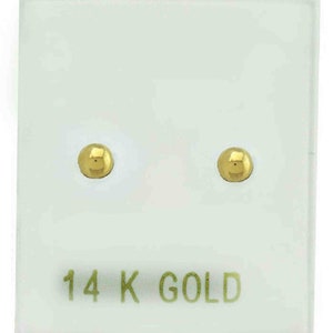 Ball 4 mm Stud Earrings Solid 14k Yellow Gold