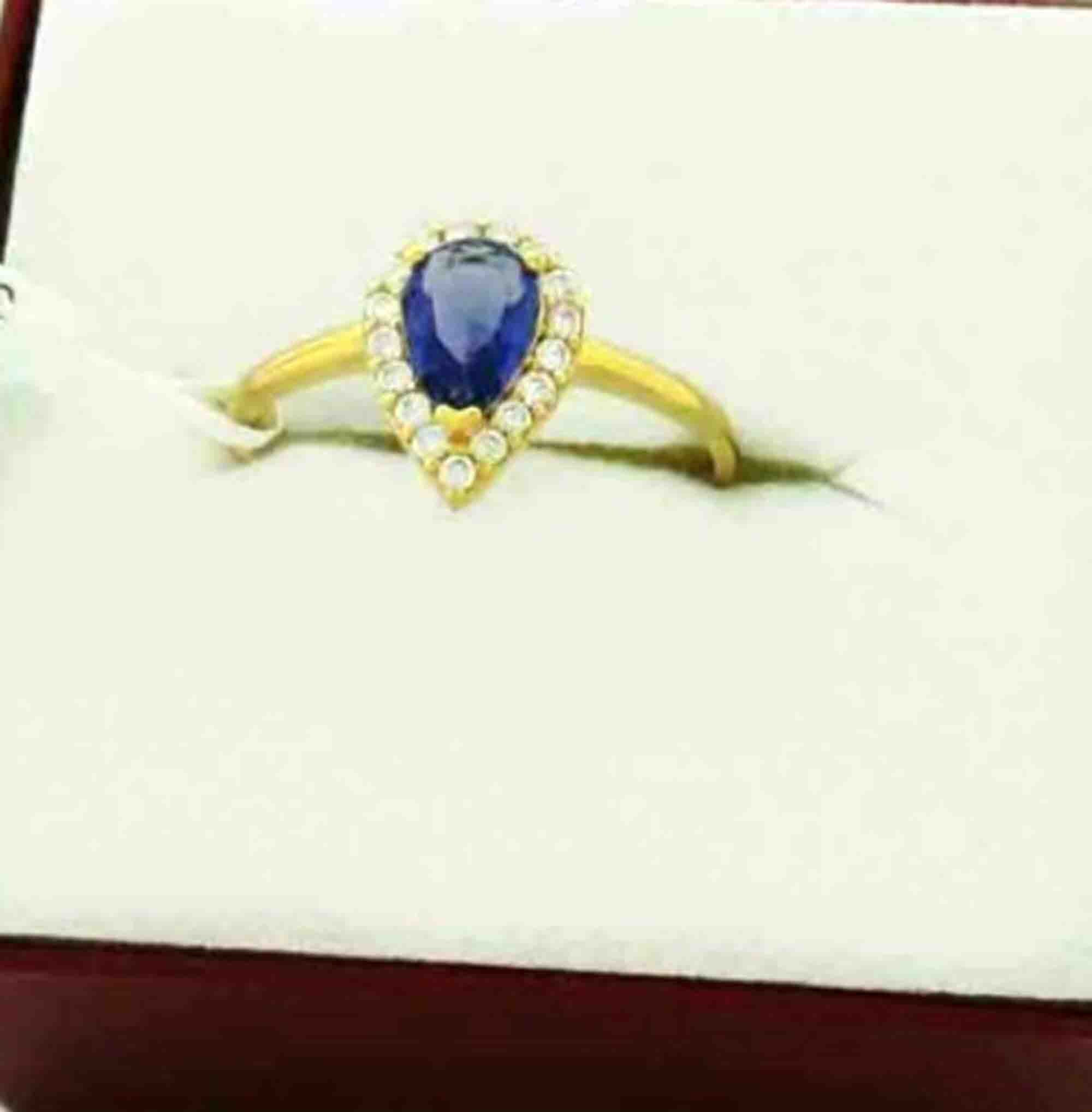 Tansanit Oval 925 Sterling Silber Ring, Weiß Topas Akzente