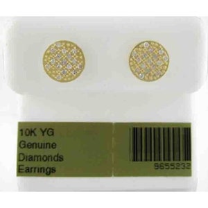Genuine 0.50 Cts Diamonds Stud Earrings 10K Yellow Gold