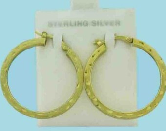 Hoop Ohrringe Ohrringe 925 Sterling Silber Gold Ton