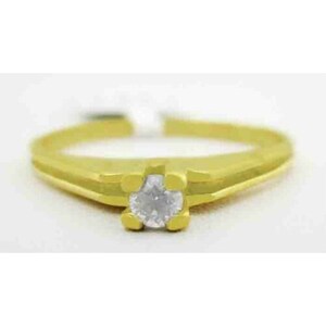 Genuine 0.12 Cts Solitaire Diamonds Ring 14k Gold
