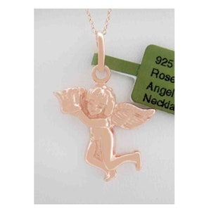 Colar com pingente de anjo em prata esterlina .925
