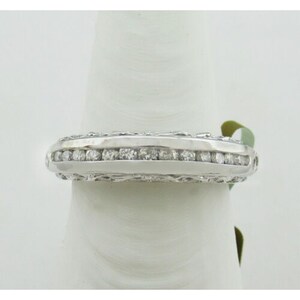 Genuine 0.35 Cts Diamonds SI1 Quality Band 14k White Gold Ring