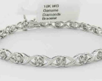 Genuine 0.50 Cts Diamonds Tennis Bracelet 10K Gold