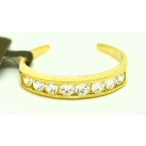 White Sapphire Toe Ring Solid 14k Yellow Gold - NWT - Made in USA - ADJUSTABLE