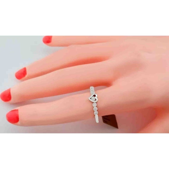Genuine 0.12 Cts Diamond Solitaire Ring 10k White Gold - Etsy Genuine 0.12 Cts Diamond Solitaire Ring 10k White Gold main image 0