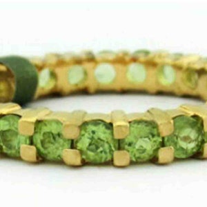 Genuine 2.54 Cts Peridot Infinty Ring .925 Silver