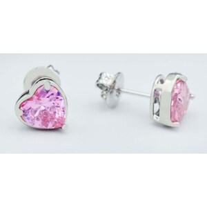 Pink Sapphires 2.70 Cts Stud Earrings 14k White Gold Plated