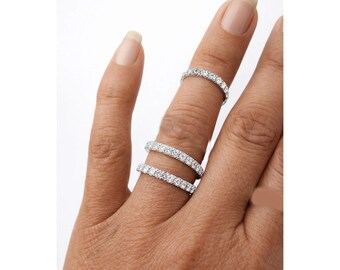 Genuine 0.51 Cts Diamond Spiral Ring 14k White Gold