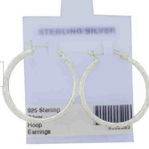 Diamond Cut Hoop Earrings Solid .925 SILVER