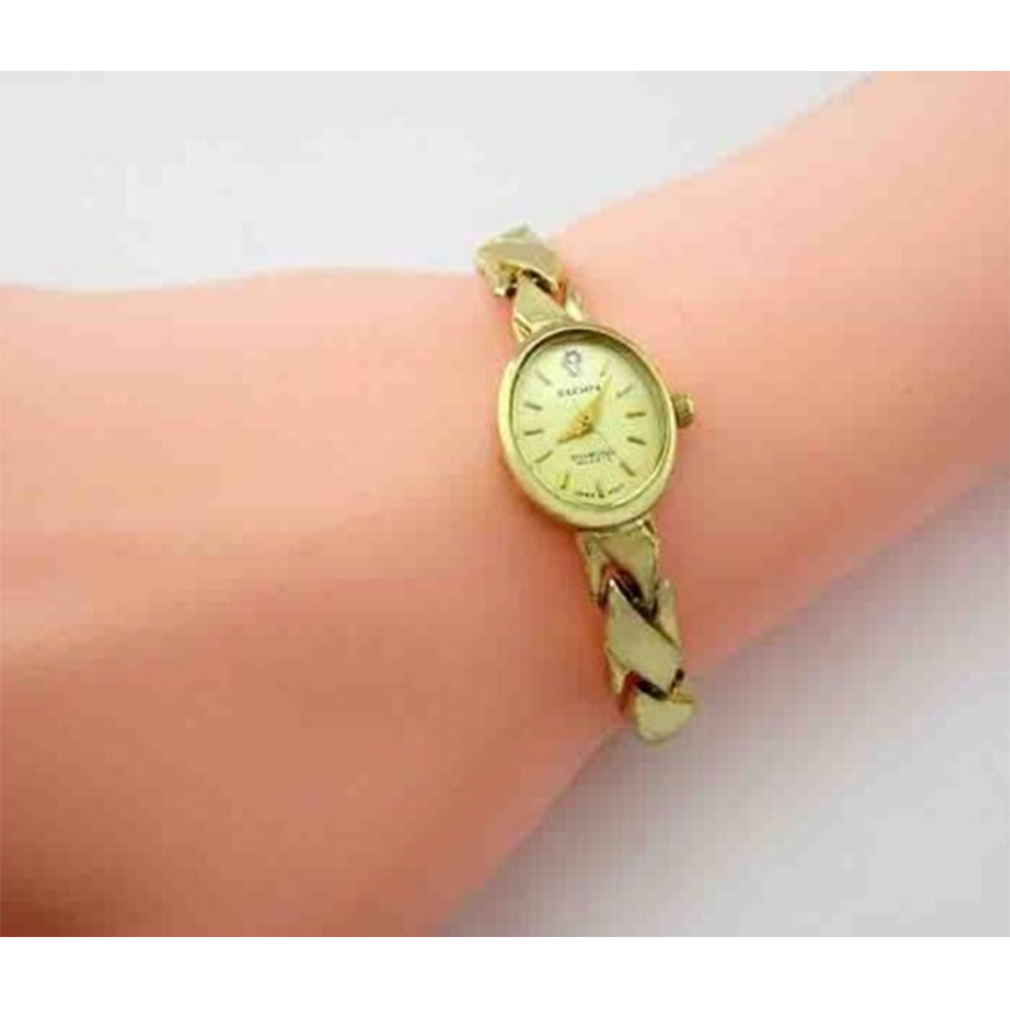 Vintage 14kgp Gold & Diamond Elgin Women’s Watch Shop 1950 Lady ELGIN Diamond watch | Second Horology Watch  main image 3