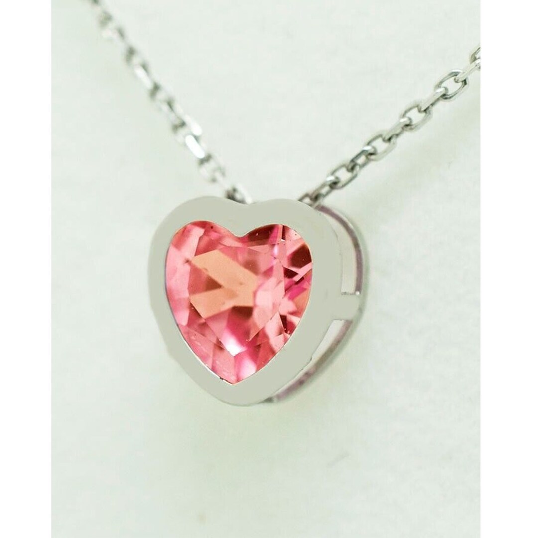 Genuine 1.25 Cts Pink Topaz Heart Pendant 14K White Gold - Etsy