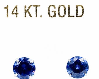 Tanzanite 1.26 Cts Stud Earrings 14k White Gold