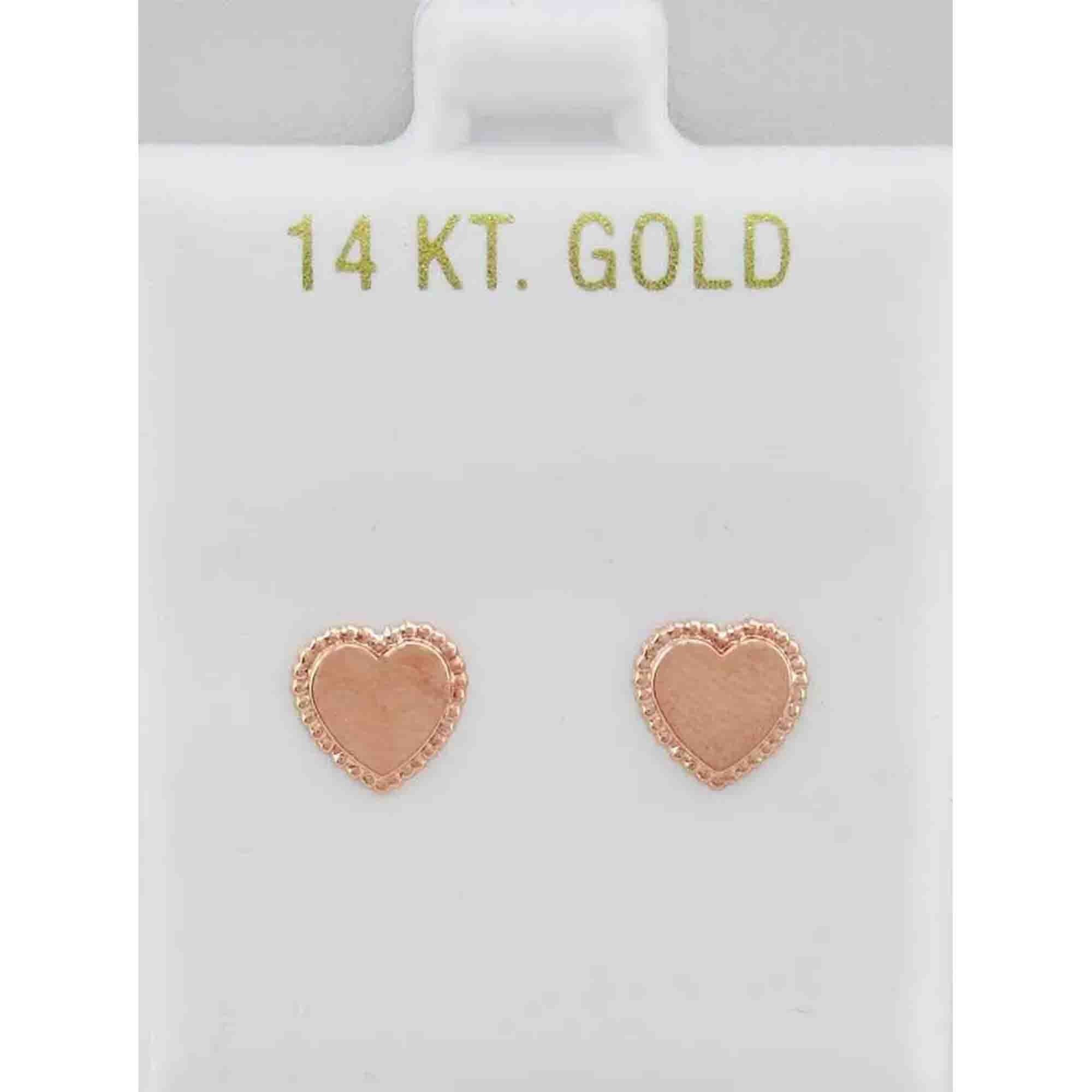 Heart Stud Earrings 14k Rose Gold - Etsy