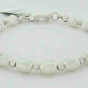 Genuine Large Fresh Water Pearls Bracelet .925 Silver