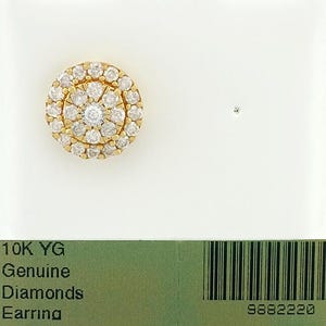 Genuine Diamonds Stud *Single* Earring 10k Yellow Gold