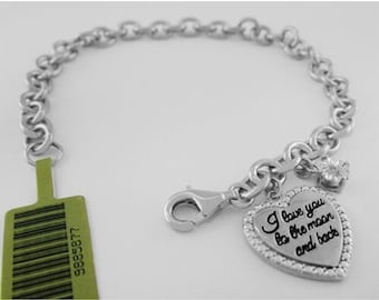 Genuine Diamond Bracelet .925 Sterling Silver